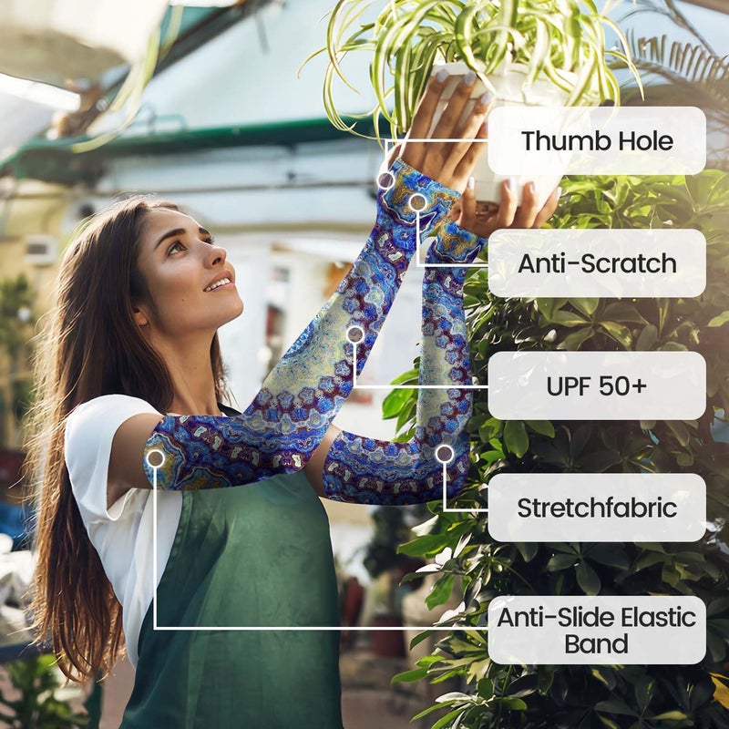 YPHCDO Store Gardening Sleeves Farm Sun Protection Arm Cooling Sleeves Thorn Proof Garden for Women Men with Thumb Hole - Image 3
